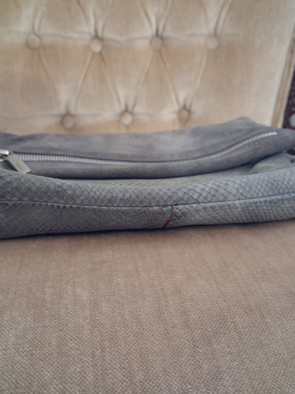Hammitt los Angeles suede leather high end luxury purse gray snakeskin crossbody - Picture 3 of 14